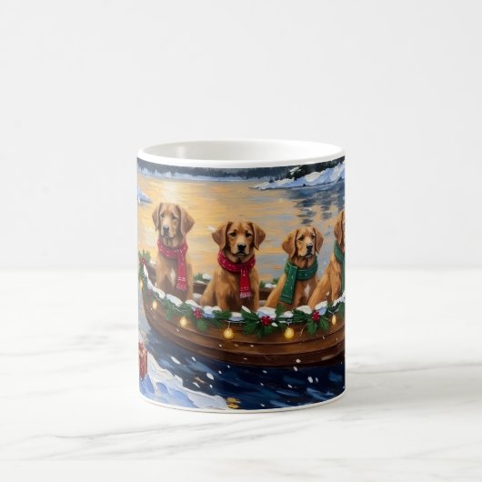 Mug Nova Scotia Duck Tolling Retriever Christmas Boat (Centre)