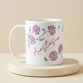 Mug November Birth Flower Custom Name Chrysanthemum
