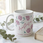 Mug November Birth Flower Custom Name Chrysanthemum
