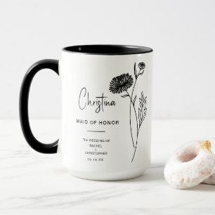 Mug Novembre Maid of Honor   Fleur de chrysanthème