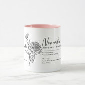 Mug Novembre Mois de naissance Fleur Chrysanthème Mini (Centre)