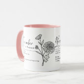 Mug Novembre Mois de naissance Fleur Chrysanthème Mini (Devant gauche)