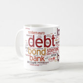 Mug Nuage de mot de finances (Devant gauche)