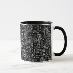 Mug Nuage de mot de motif de MUSIQUE