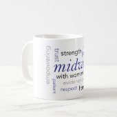 Mug nuage de mot de sage-femme (Devant gauche)