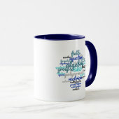 Mug Nuage de mots d'algèbre coloré (Devant droit)