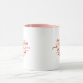 Mug Nuage de mots de géométrie rose (Centre)