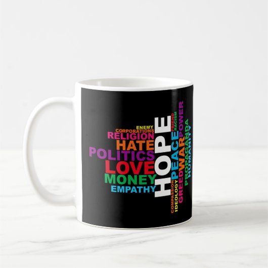 Mug Nuage de mots de l'humanité (Gauche)