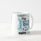 Mug Nuage de mots de typographie Papa père (Devant droit)