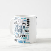Mug Nuage de mots de typographie Papa père (Devant gauche)