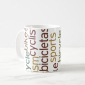 Mug nuage de mots de vélo (Devant gauche)