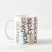 Mug nuage de mots de vélo (Gauche)