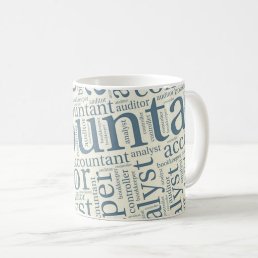Mug "Nuage de mots des comptables" (Devant droit)