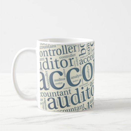 Mug "Nuage de mots des comptables" (Gauche)