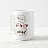 Mug Nuage de mots pour les enseignants (Devant gauche)