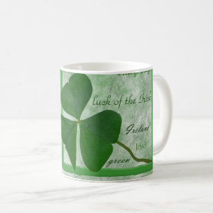 Mug Nuage de mots shamrock irlandais