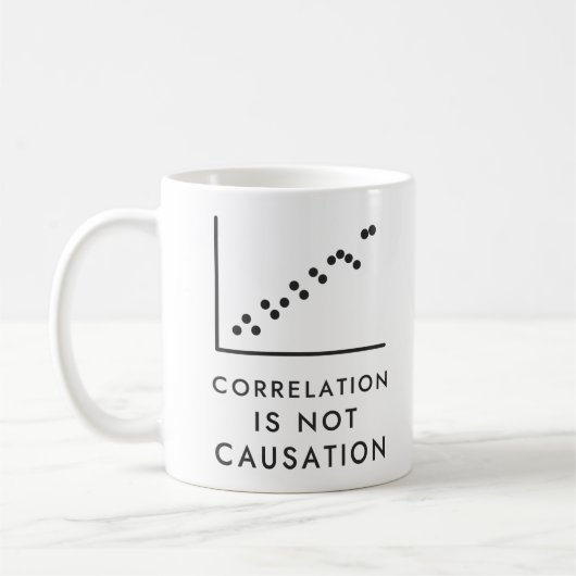 Mug Nuage de points : la corrélation n'est pas la caus (Gauche)