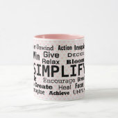 Mug Nuage Motivationnel De Mot Sur Les Coeurs Roses (Centre)