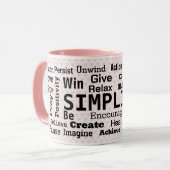Mug Nuage Motivationnel De Mot Sur Les Coeurs Roses (Devant gauche)