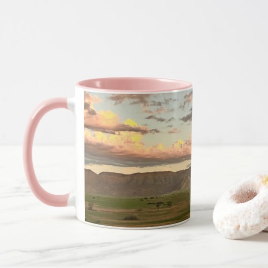 Mug Nuages à l'heure d'or de Namibie (Avec donut)