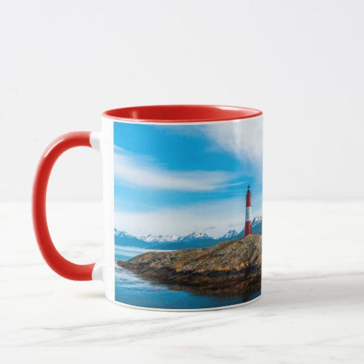 Mug Nuages au-dessus d'un phare près d'Ushuaia, Argent (Gauche)