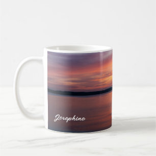 Mug Nuages de coucher de soleil orange sur l'eau du la
