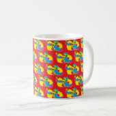 Mug Nuages de couleur mélangée rouge vif à plusieurs b (Devant droit)