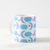 Mug Nuages de lune et étoiles bleu pourpre (Devant gauche)