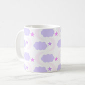 Mug Nuages de Lune Étoiles Rose Clair Violet (Devant gauche)