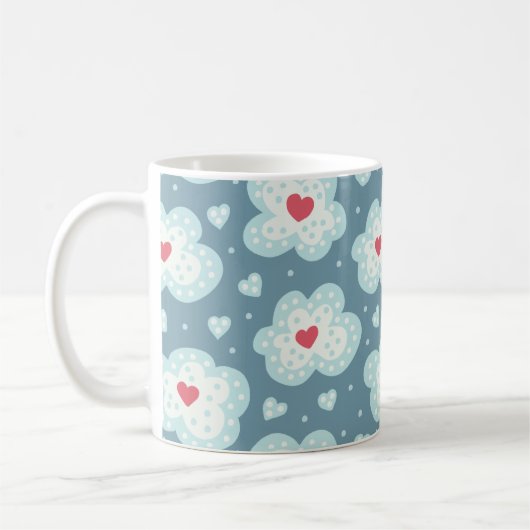 Mug Nuages d'hiver Coeurs de neige (Gauche)