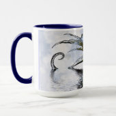 Mug Nuages Dragon de natation Ciel Bleu Grunge Design (Gauche)