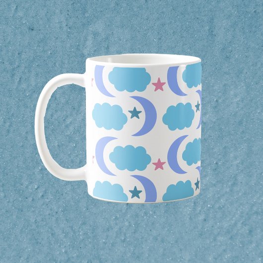 Mug Nuages et Étoiles de Lune Bleu Violet