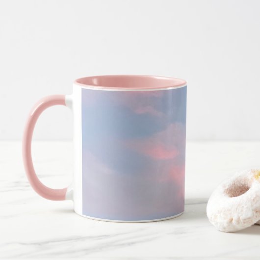 Mug Nuages roses personnalisables (Avec donut)