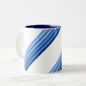 Mug - Nuances de bandes diagonales bleues (Devant gauche)