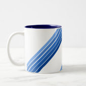 Mug - Nuances de bandes diagonales bleues (Gauche)