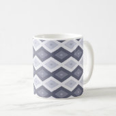 Mug Nuances de bleu gris motif diamant (Devant droit)