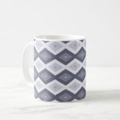 Mug Nuances de bleu gris motif diamant (Devant gauche)