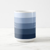 Mug Nuances de bleu - Nom de la bande horizontale (Centre)