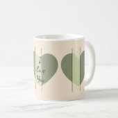 Mug Nuances de cœur vert (Devant droit)