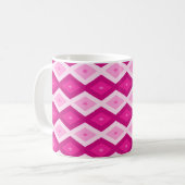 Mug Nuances de motif de diamant fuchsia (Devant gauche)
