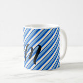 Mug Nuances de rayures bleues (Devant droit)