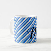 Mug Nuances de rayures bleues (Devant gauche)