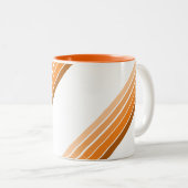 Mug - Nuances de rayures diagonales orange (Devant droit)