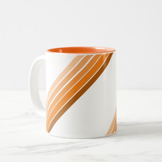 Mug - Nuances de rayures diagonales orange (Devant gauche)