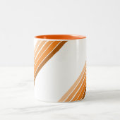 Mug - Nuances de rayures diagonales orange (Centre)
