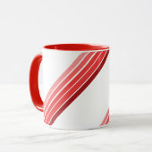 Mug - Nuances de rayures diagonales rouges (Devant gauche)