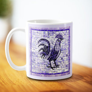Mug Nuances de Violet et de Mosaïque de Coq Noir Art