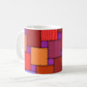 Mug Nuances pourpres chics minables de patchwork (Devant gauche)