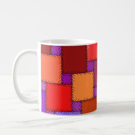 Mug Nuances pourpres chics minables de patchwork (Gauche)