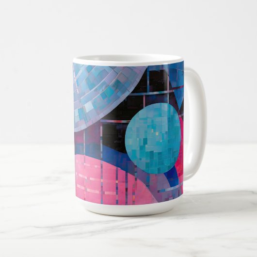 Mug Nuances subtiles de bleu et de rose en Abstrait (Devant droit)